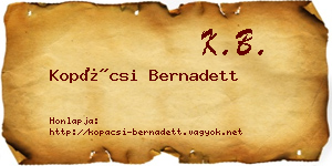 Kopácsi Bernadett névjegykártya