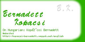 bernadett kopacsi business card